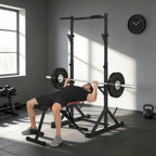 Multifunctional Height-Adjustable Squat Rack and Barbell Rack, Black