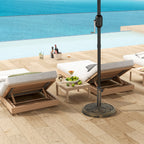 12 kg Umbrella Base with Integrated Crank, in Resin, Metal and Cement, Ø46x33 cm, Bronze