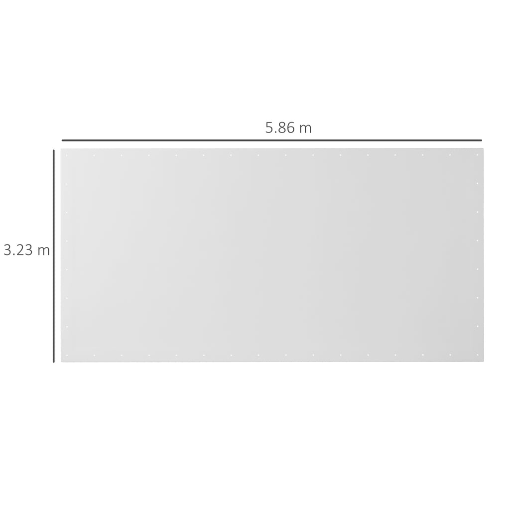 Outsunny 6x3m White Anti-UV PE Carport Replacement Cover with Bungee Cords