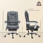 Vinsetto Office Chair with Remote Control and 6 Massage Points, in Velvet and Linen Blend Fabric, 67x79x111-121 cm, Grey