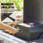 Outsunny Portable Wood-Fired Pizza Oven with Cordierite Stone and Thermometer, Metal, 53x40x18.5 cm, Black