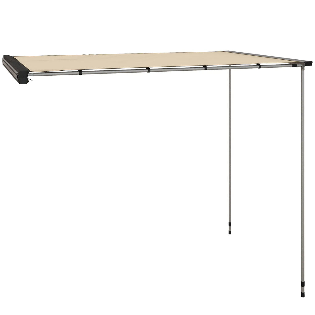 2.5x1.6m Waterproof Adjustable Height Side Car Roof Awning, Khaki