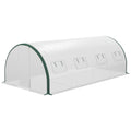 Outsunny Tunnel Greenhouse 6x3 m with 2 Entrances and 8 Windows, in PE, Polyester and Galvanized Steel, White and Green - Borgè