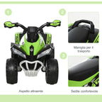 Quad for Children 18-36 Months Manual Push with Integrated Sounds, in PP and Metal, 44x67. 5x38 cm, Green