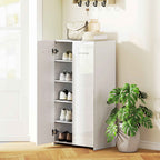 HOMCOM Modern Entryway Shoe Rack with 5 Adjustable Shelves, 55x36x108 cm, White