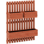 Outsunny Vertical Slatted Planter with 3 Removable Pots, in Fir Wood, 60x16x80 cm, Brown