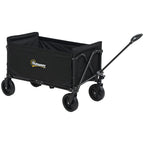 120L Folding Garden Trolley with Opening Panel, in Steel and Polyester, 90x48x62 cm, Black