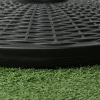 12.5kg Round Rattan Effect Umbrella Base, Support for 38mm and 48mm Poles, Ø44.5cm, Black