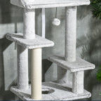 Cat Tree for cats with Scratch Pole for ceiling cats with platforms and house, 60x40x225-255cm, gray - Borgè