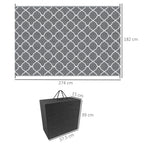 Foldable Reversible Outdoor Rug with Carry Bag, 182x274 cm Light Grey