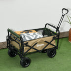 Outsunny garden trolley 110L with telescopic handle and opening bottom in steel and oxford fabric, persimmons - Borgè