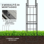 Outsunny Garden Arch for Climbing Plants and Decorations, Black Metal, 157x40x223cm