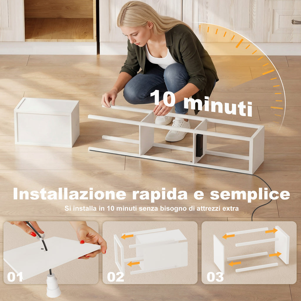Floor Lamp with Shelves, Dimmable Light, Foot Switch and USB Ports, White
