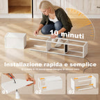 Floor Lamp with Shelves, Dimmable Light, Foot Switch and USB Ports, White