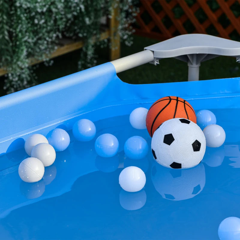 Freestanding Outdoor Pool, Rectangular Above Ground Pool with Filter and Valve in Steel and PVC, Blue, 252x152x65cm - Borge' Group Limited