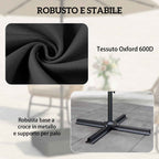 Outsunny Sand Fillable Umbrella Base 80kg/Wet Sand 90kg, for Ø48mm Poles, Black