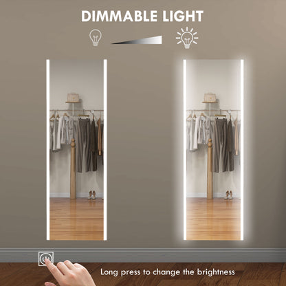 Homcom 3 -colored ground mirror and adjustable brightness, in tempered glass and steel, 50x50x148 cm, white - Borgè