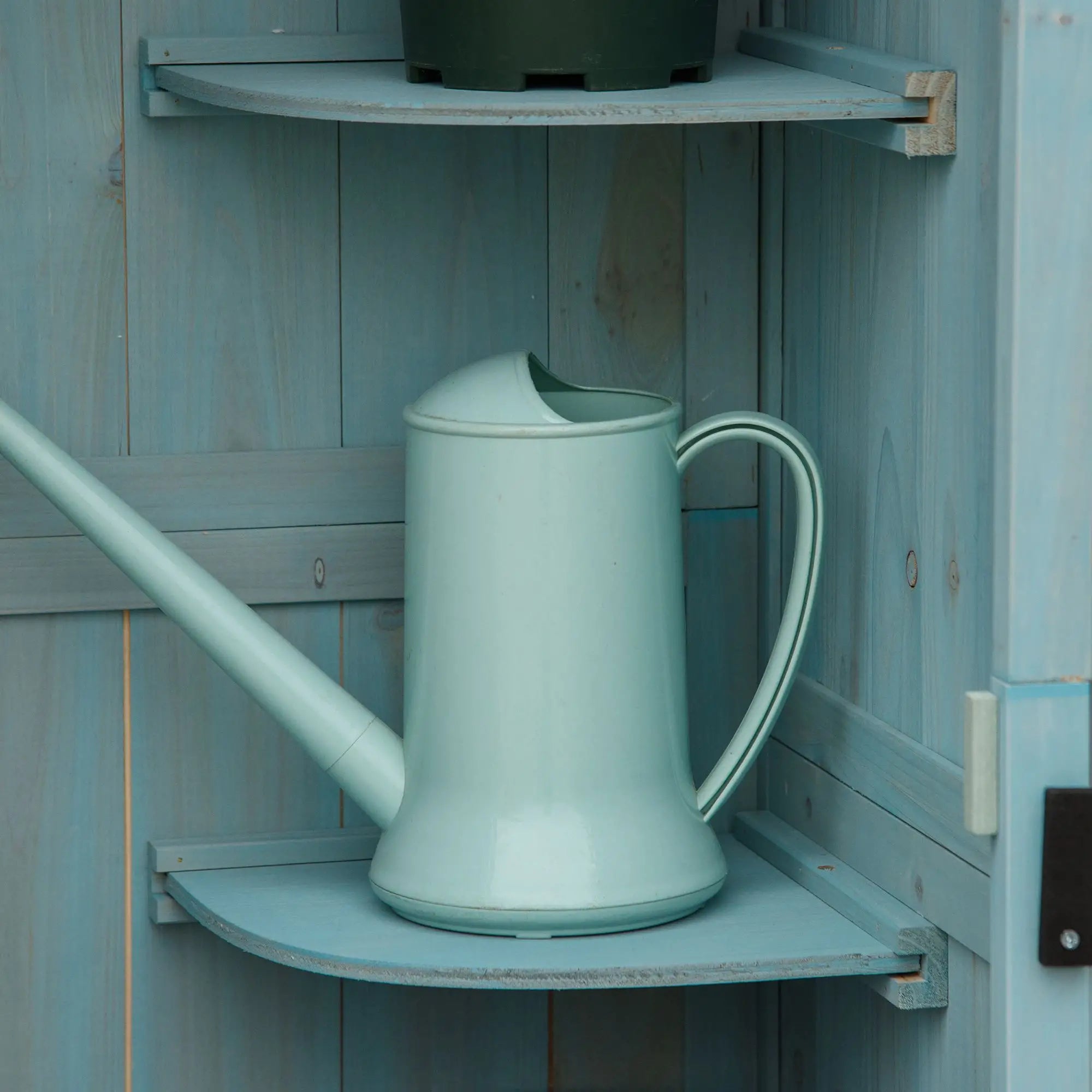 Wooden Garden Shed with 3 Shelves, 77x54. 2x179cm, Blue - Borge' Group Limited