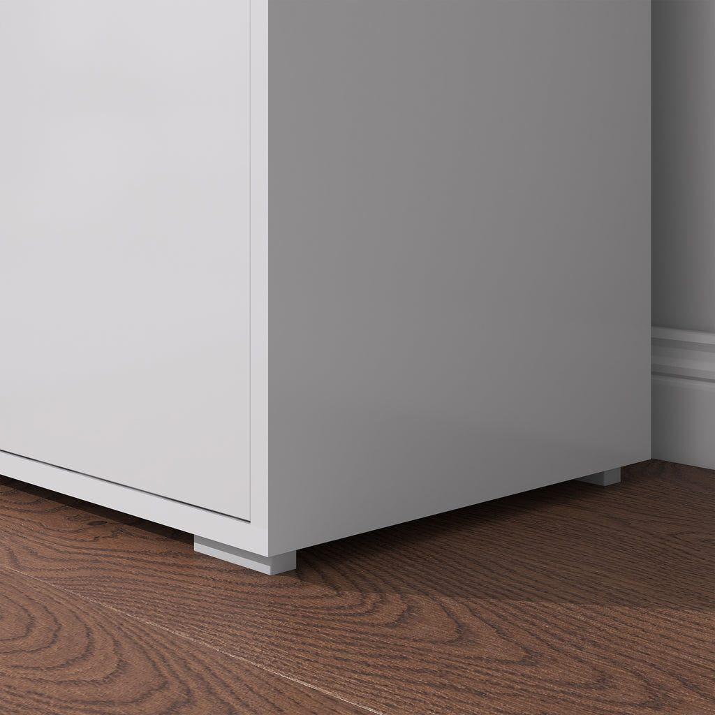 Modern Sideboard with 2 Cabinets and 2 Push-Open Drawers, 79x36x74cm, Gloss White