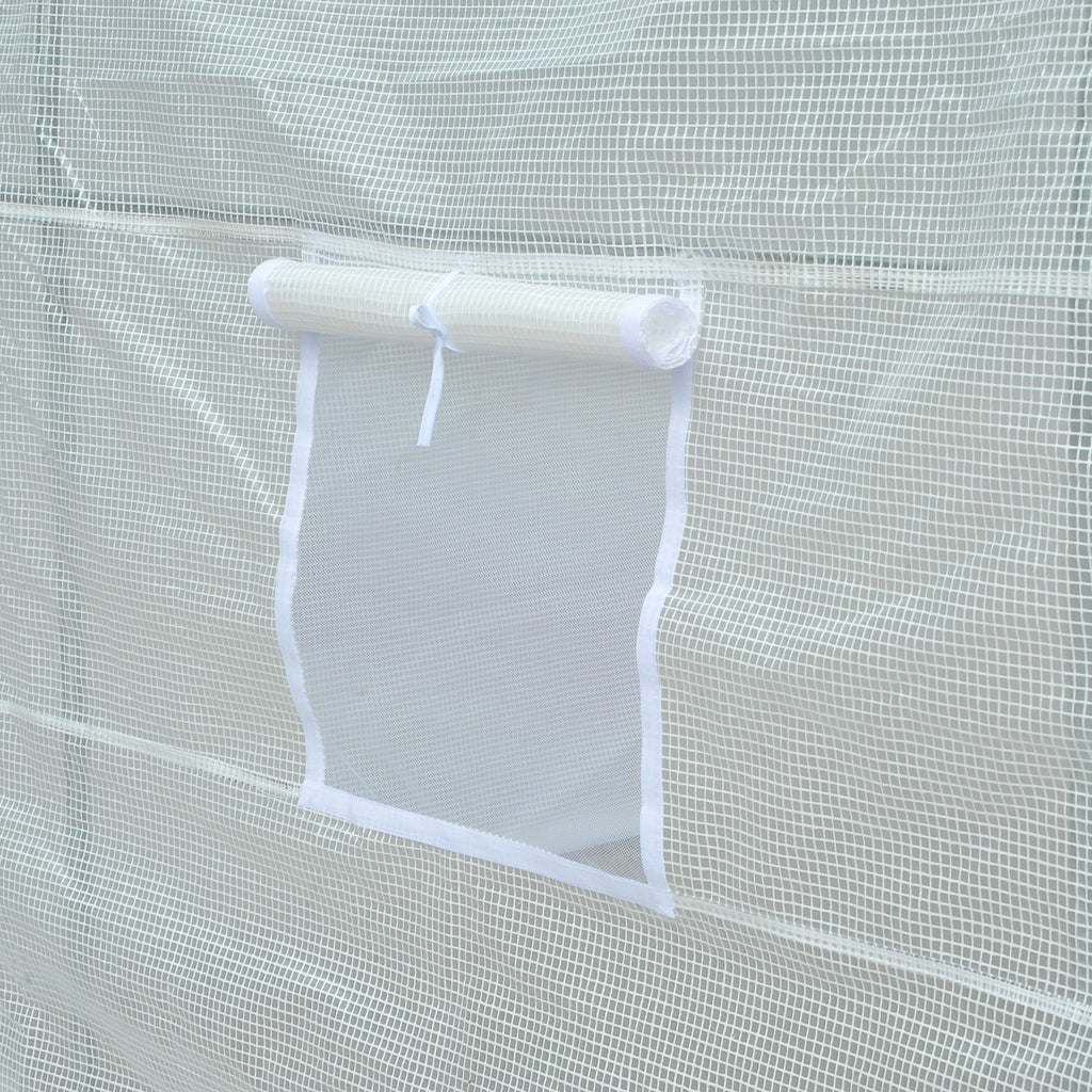 Outsunny Garden greenhouse tunnel for PI plants with iron, white, 350x200x200cm pipes - Borgè
