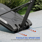 SPORTNOW Adjustable Outdoor Basketball Hoop 146-236cm with Wheels and Fillable Base, Black