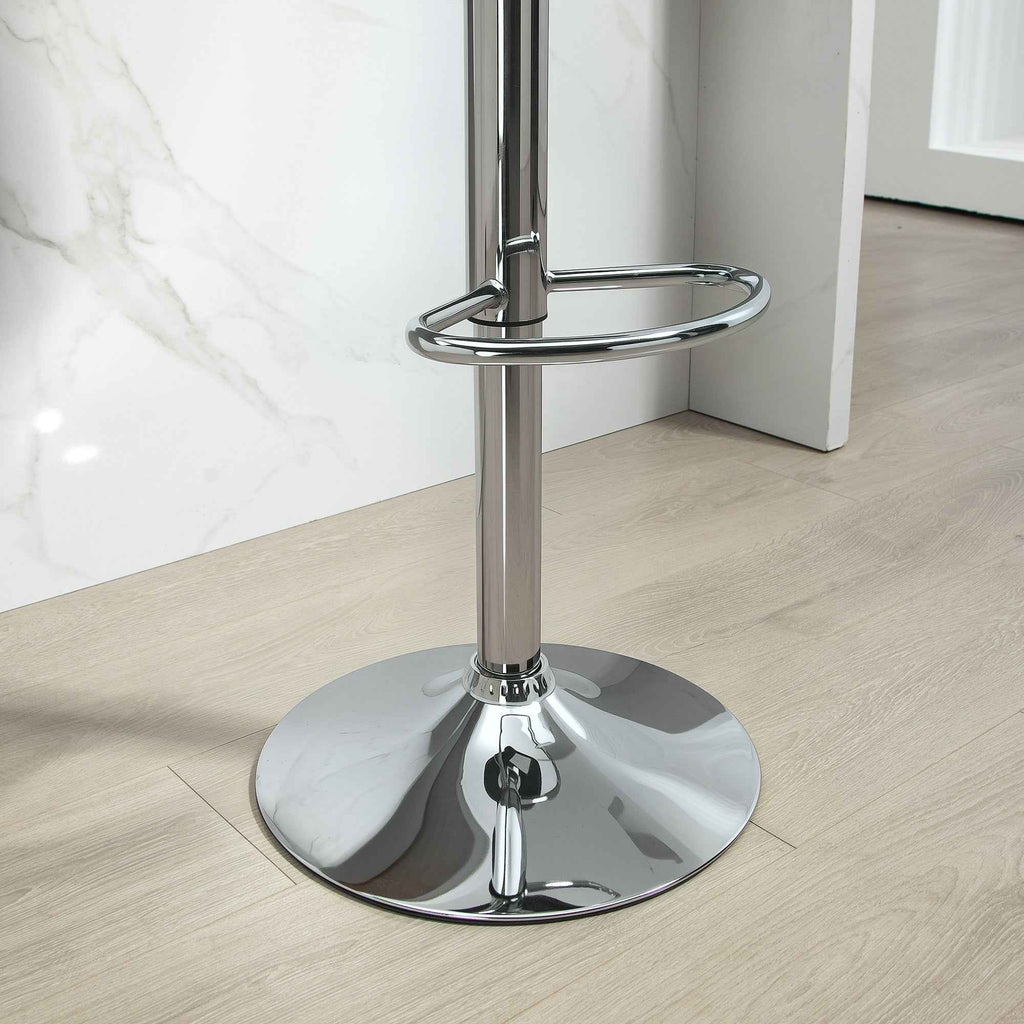 HOMCOM Set of 2 Bar Stools with Backrest and Footrest, in PP, PU Leather and Steel, 38x42x82-104 cm, Black