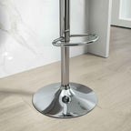 HOMCOM Set of 2 Bar Stools with Backrest and Footrest, in PP, PU Leather and Steel, 38x42x82-104 cm, Black