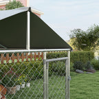 PAWHUT FENCE FOR DOGS MEDIUM SITE WITH Waterproof roof, 200x200x150cm, Silver - Borgè