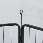 6-Panel Modular Folding Dog Run with Steel Door, Height 80 cm, Black