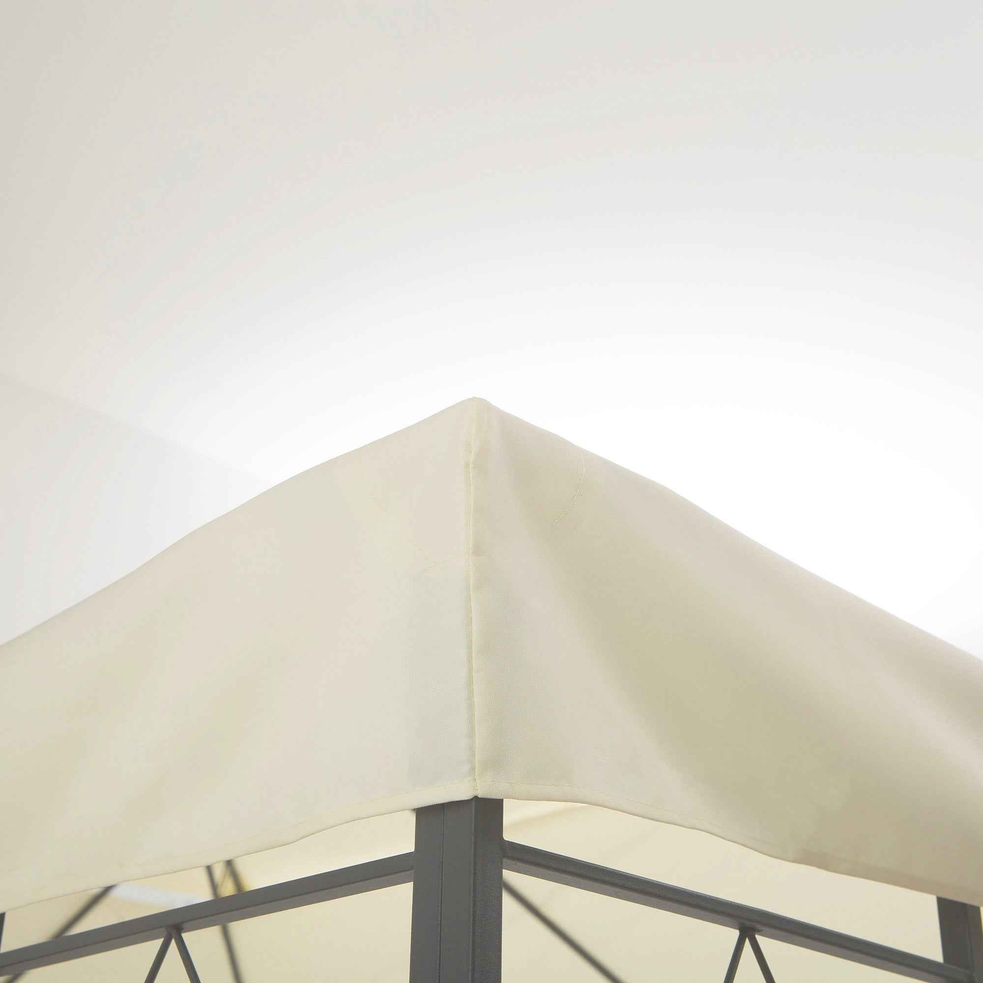 Outsunny 3x4m Waterproof Polyester Garden Gazebo Cover Replacement Roof, Beige