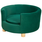 Padded Dog Sofa with Backrest and Removable Cushion, Indoor Cat Bed, 65x64x37 cm, Green - Borge' Group Limited