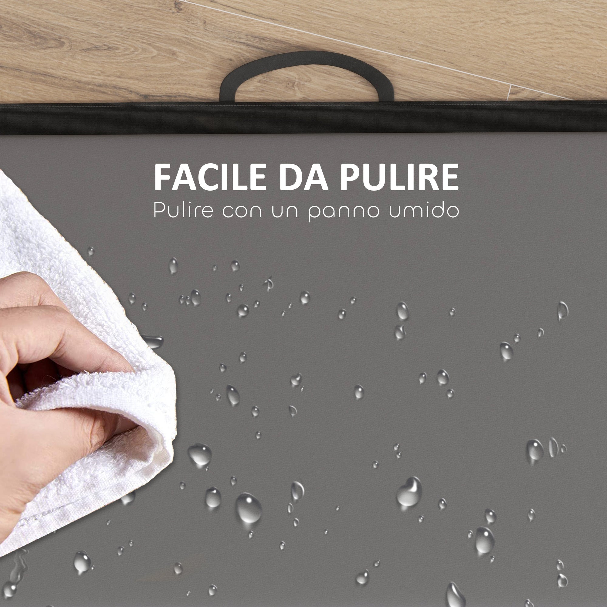 Foldable Gymnastics Mat, 5cm Thick and Non-Slip Fitness Mat, 180x80x5cm, Grey