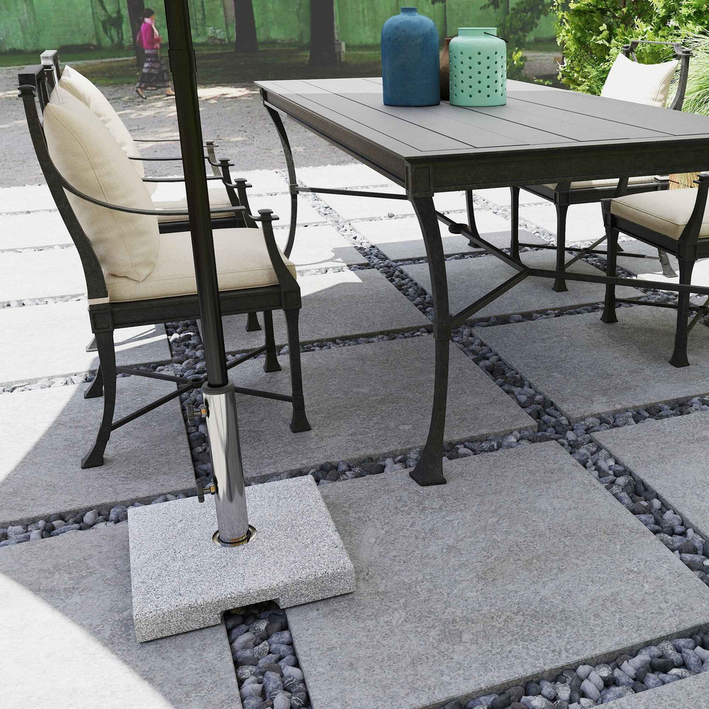 Outsunny 21kg Granite Square Umbrella Base with Handles and 2 Adjustable Knobs, Grey