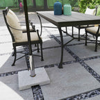 Outsunny 21kg Granite Square Umbrella Base with Handles and 2 Adjustable Knobs, Grey