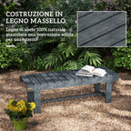 Outsunny 2-Seater Waterproof Garden Bench in Fir Wood, 110x38x35 cm, Grey