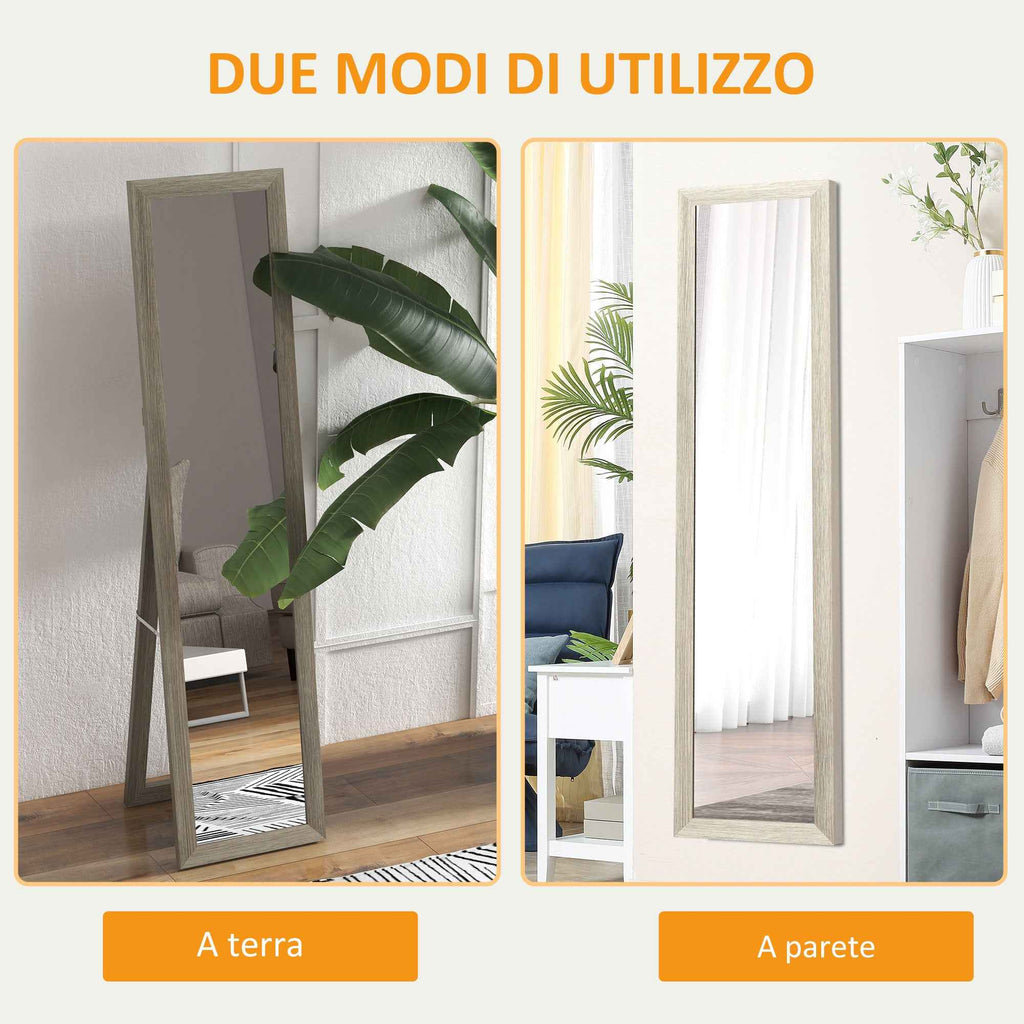 HOMCOM Modern Full-Length Floor Mirror, 37x157 cm, Grey