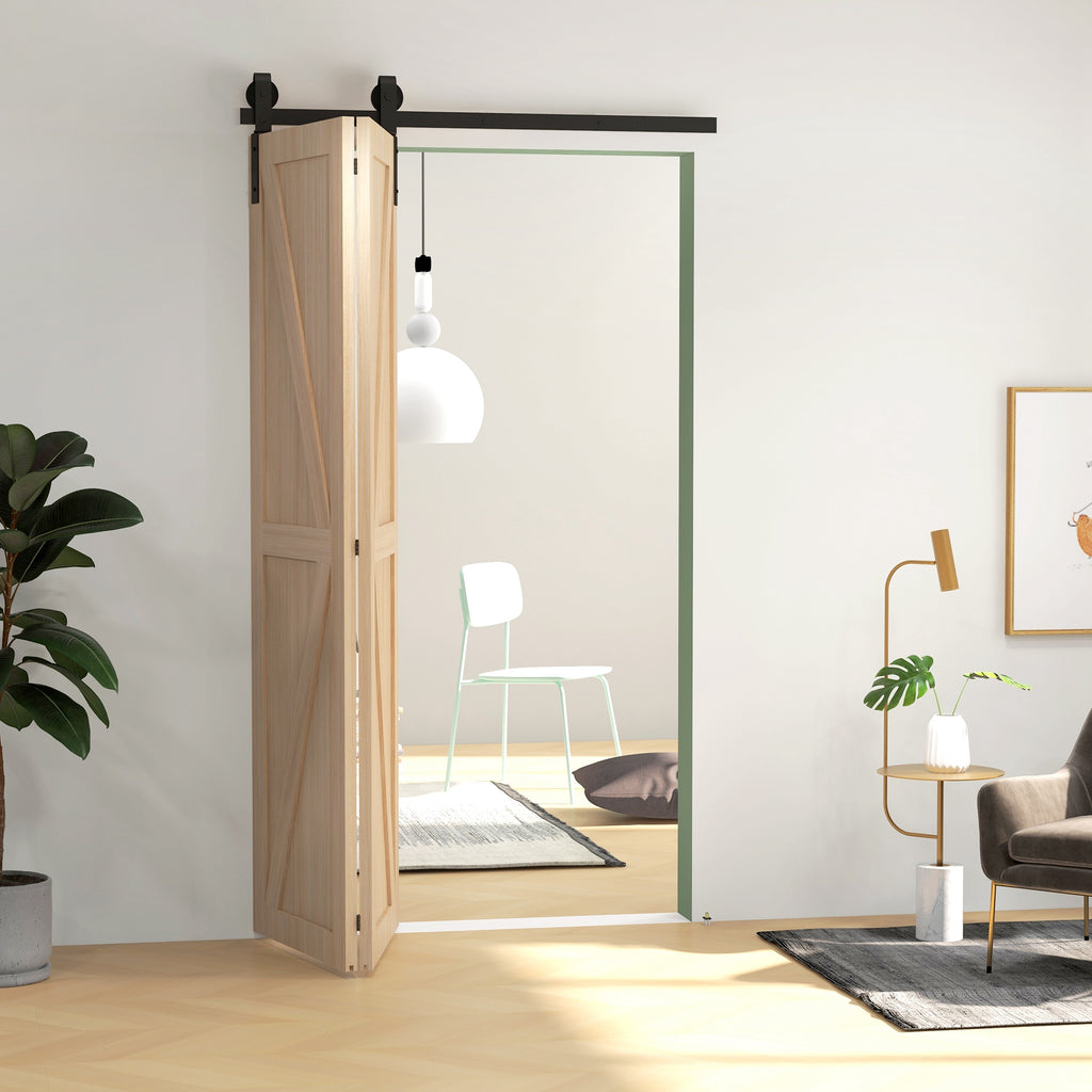 Black Carbon Steel Folding Sliding Door Kit 122x0.5x4cm