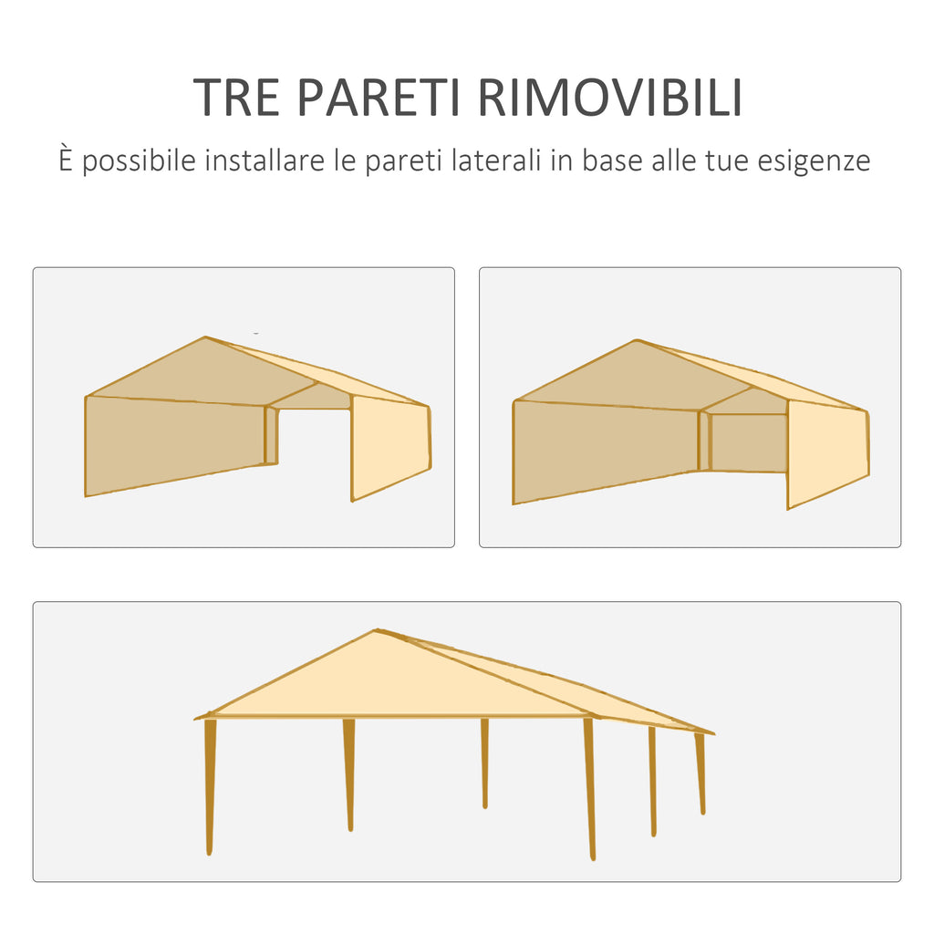 6x3m Garden Gazebo for Events with Removable Walls and Transparent Windows, Green