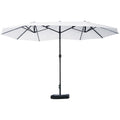 Outsunny Double Umbrella with 12 Ribs, Cross Base and Crank, Steel and Polyester, 455x265x238 cm, Beige