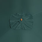 2x3m Garden Umbrella in Lacquered Wood and Bamboo with Removable Cover, Dark Green