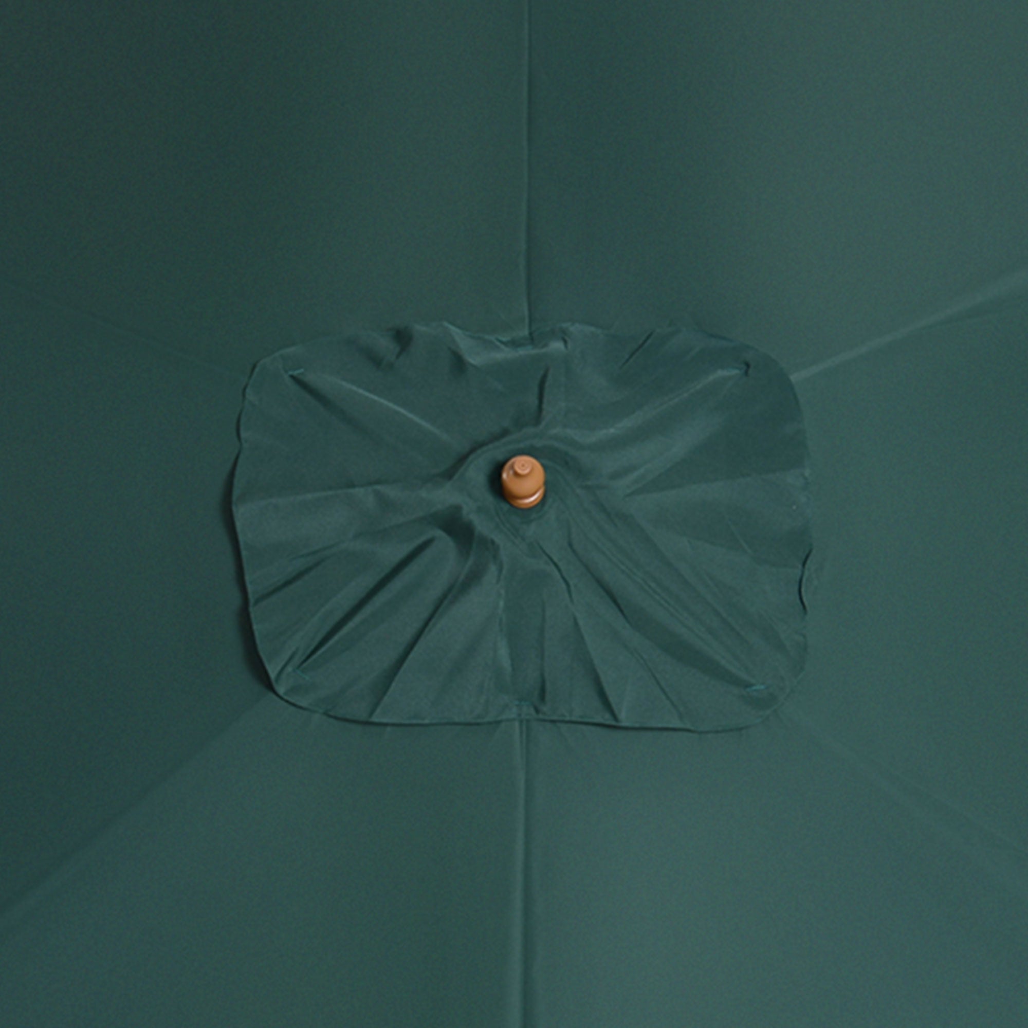 2x3m Garden Umbrella in Lacquered Wood and Bamboo with Removable Cover, Dark Green