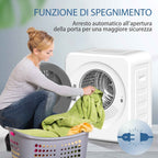 Mini Portable Dryer 4 kg, LED Display, 800W, Front Loading, Up to 60°, Stackable/Wall/Freestanding, Timer, for Home, White