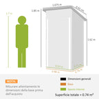 Outsunny Steel Garden Shed with Vents and Lockable Door, 107.5x91x185 cm, Dark Grey