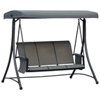 Outsunny 3-Seater Garden or Terrace Swing with Adjustable Canopy and Storage Pockets, Dark Grey, 196 x 128 x 172 cm