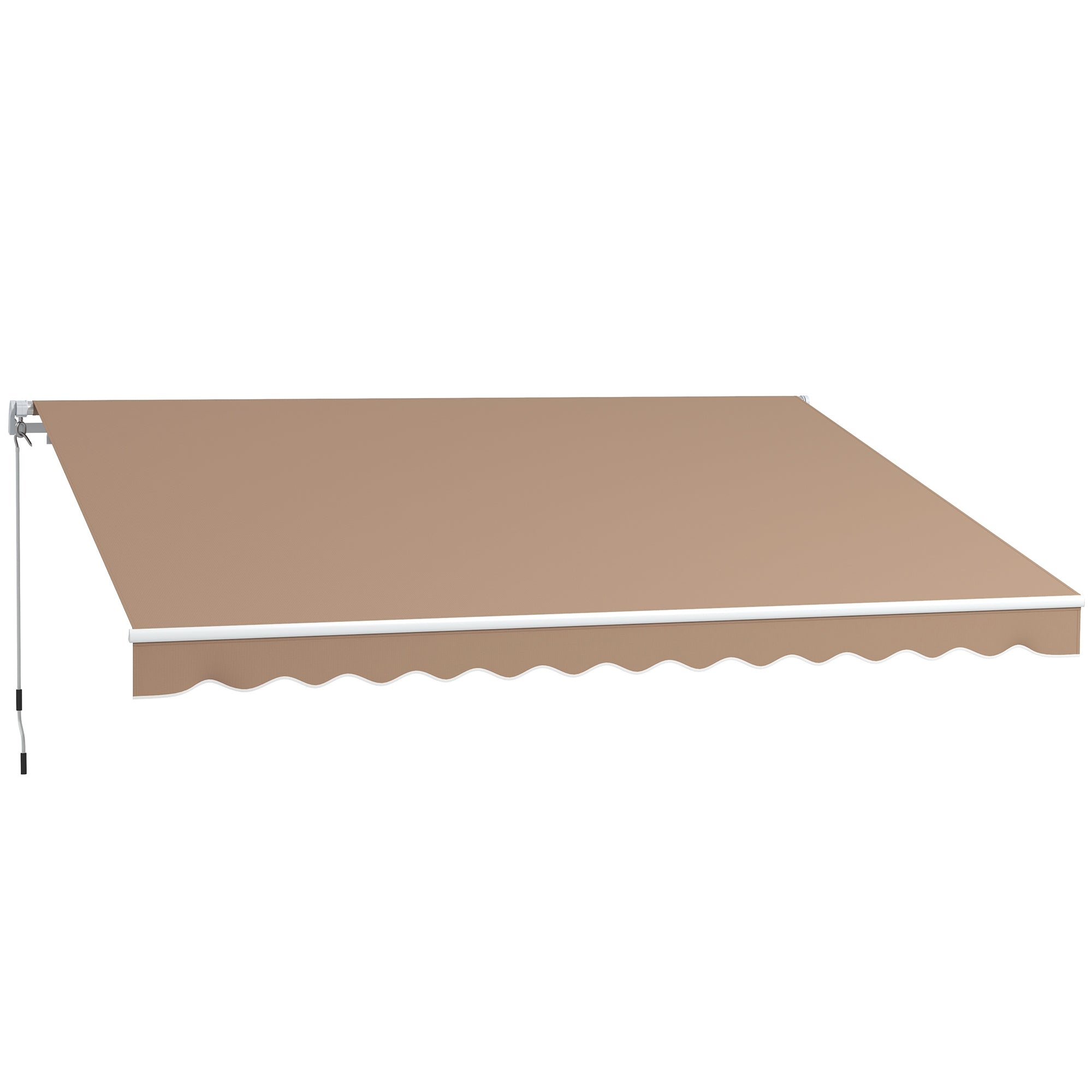 Outsunny Outdoor Awning with Crank Arms, 350x250 cm, Brown