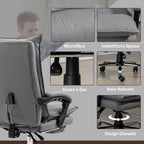 Heated Massage Office Chair, 155° Reclining with Extendable Footrest, Grey