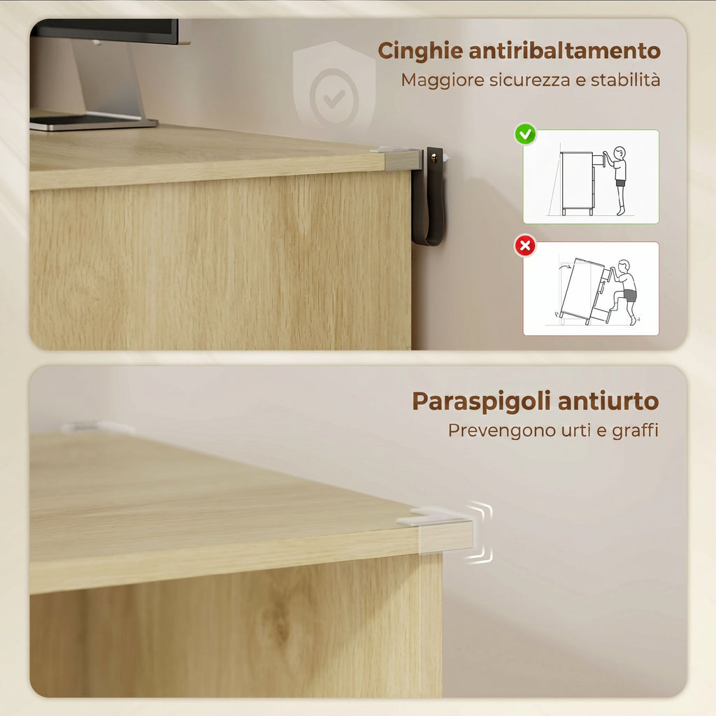 HOMCOM Desk with Bookcase, A4 Drawer, Letter Size, Legal Lock and 2 Keys, Space-Saving Desk, 126x50x109 cm, White