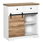 HOMCOM Rustic Kitchen Cabinet with 2 Drawers, Open Shelves and Bottle Racks, in Wood and Metal, 80x39x86 cm - Borgè