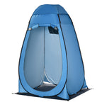 Camping and Beach Shower Tent with Zipper Door and Transport Bag, 126x124x189 cm, Blue