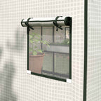 Outsunny PE Garden Greenhouse Cover with Hinged Door and Windows, 140x143x190cm, White